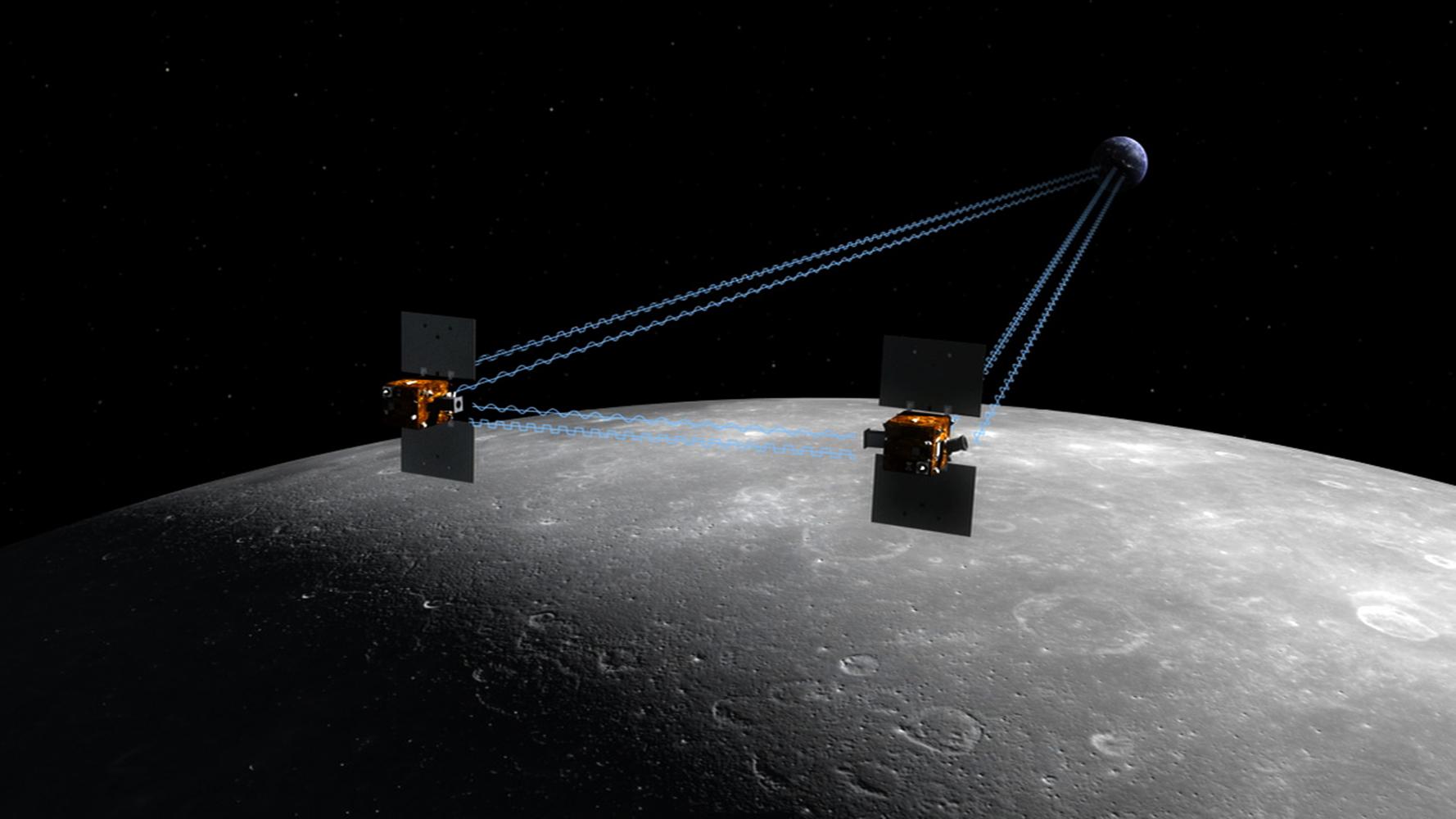 Artist rendering of the twin GRAIL spacecraft